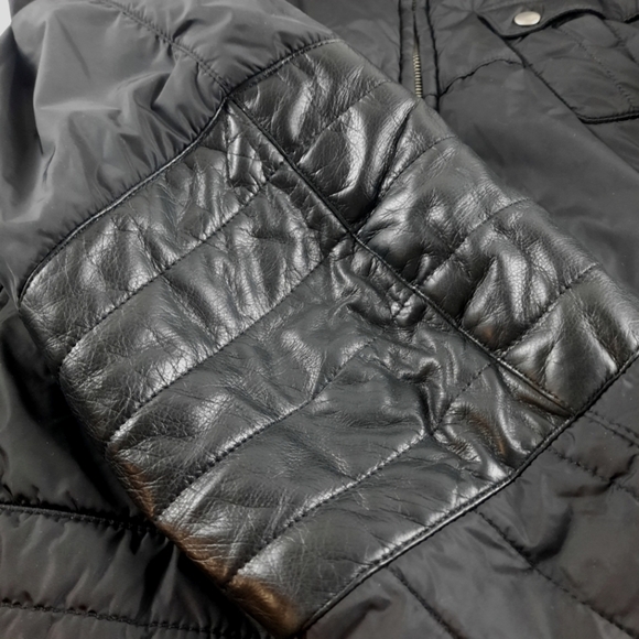 AW97 GUCCI x TOM FORD Vtg Moto Puffer Jacket Web Leather Nylon Biker Bomber - Picture 13 of 16